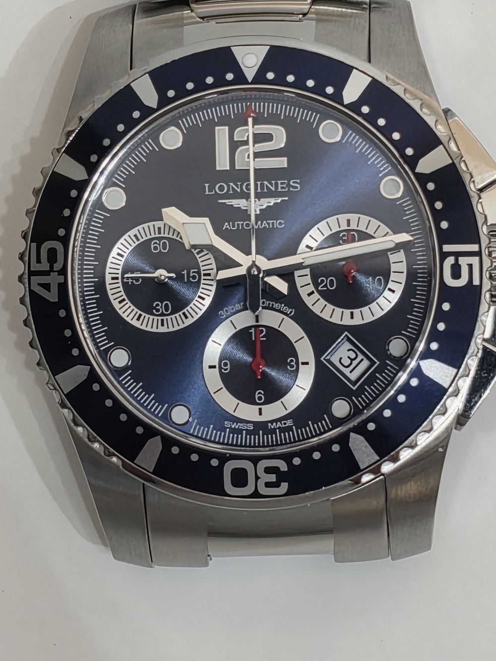 Longines HydroConquest 41mm Automatic Chronograph Blue Watch with Box